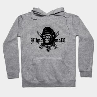 Angry gorilla and crossed knives. Hoodie